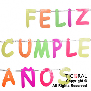 GUIRNALDA FRASE FELIZ CUMPLEAOS FLUO GIGANTE x 1